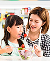 Kid eating salad