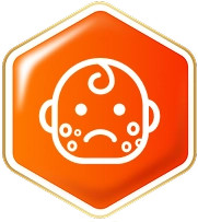 Baby with face allergies icon